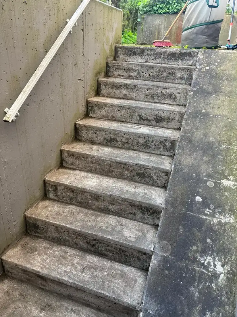 Außentreppe vor der Reinigung